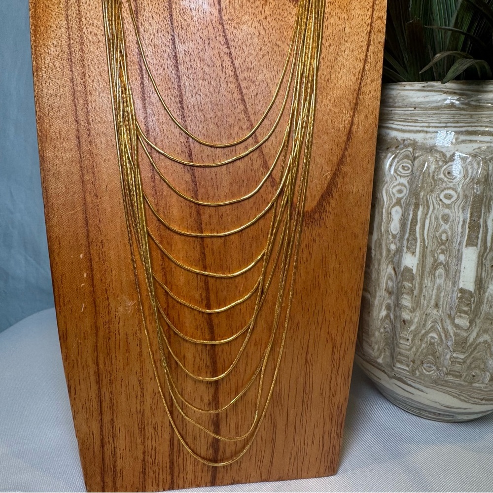 Joan Rivers Gold Multi-Strand Necklace, Liquid Gold 11 Row Water Fall Necklace